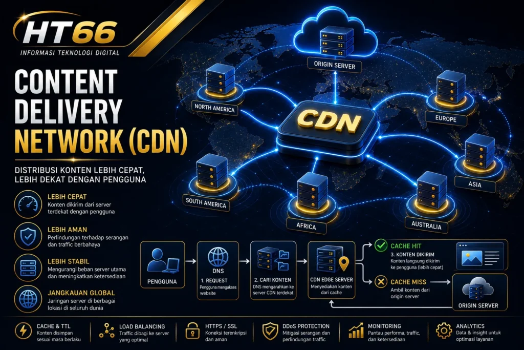 Content Delivery Network CDN untuk mempercepat distribusi konten digital