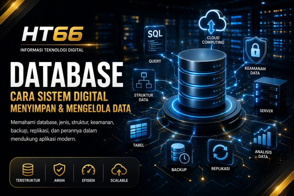Database untuk menyimpan dan mengelola data dalam sistem digital